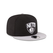 Load image into Gallery viewer, Brooklyn Nets New Era NBA 9FIFTY 950 Snapback Cap Hat Black Crown Gray Visor Black/White Logo