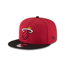 Load image into Gallery viewer, Miami Heat New Era NBA 9FIFTY 950 Snapback Cap Hat Red Crown Black Visor Team Color Logo