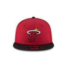 Load image into Gallery viewer, Miami Heat New Era NBA 9FIFTY 950 Snapback Cap Hat Red Crown Black Visor Team Color Logo