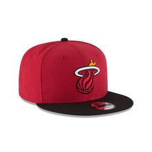 Load image into Gallery viewer, Miami Heat New Era NBA 9FIFTY 950 Snapback Cap Hat Red Crown Black Visor Team Color Logo