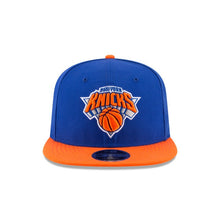 Load image into Gallery viewer, New York Knicks New Era NBA 9FIFTY 950 Snapback Cap Hat Royal Blue Crown Orange Visor Team Color Logo