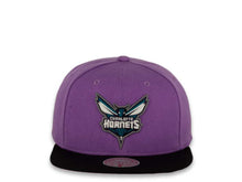 Load image into Gallery viewer, Mitchell & Ness Snapback Charlotte Hornets Light Purple Crown Black Visor Pink UV Easter