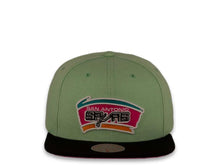 Load image into Gallery viewer, Mitchell & Ness Snapback San Antonio Spurs HWC Pistachio Crown Black Visor Pink UV Easter