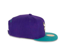 Load image into Gallery viewer, Charlotte Hornets Mitchell & Ness NBA Snapback Cap Hat Purple Crown Teal Visor Team Color Logo