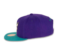Load image into Gallery viewer, Charlotte Hornets Mitchell & Ness NBA Snapback Cap Hat Purple Crown Teal Visor Team Color Logo
