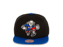 Load image into Gallery viewer, Philadelphia 76ers Mitchell & Ness NBA Snapback Cap Hat Black Crown Royal Blue Visor Team Color Ben Logo