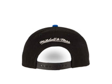 Load image into Gallery viewer, Philadelphia 76ers Mitchell & Ness NBA Snapback Cap Hat Black Crown Royal Blue Visor Team Color Ben Logo