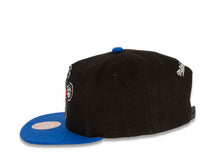 Load image into Gallery viewer, Philadelphia 76ers Mitchell & Ness NBA Snapback Cap Hat Black Crown Royal Blue Visor Team Color Ben Logo