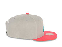 Load image into Gallery viewer, San Antonio Spurs Mitchell & Ness NBA Snapback Cap Hat Gray Crown Pink Visor Teal/Black/White Logo