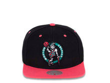 Load image into Gallery viewer, Boston Celtics Mitchell & Ness NBA Snapback Cap Hat Black Crown Pink Visor Team Color Logo (Santa Ana)