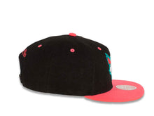 Load image into Gallery viewer, Charlotte Hornets Mitchell & Ness NBA Snapback Cap Hat Black Crown Pink Visor Team Color Logo (Santa Ana)