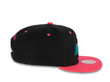 Load image into Gallery viewer, Los Angeles Lakers Mitchell & Ness NBA Snapback Cap Hat Black Crown Pink Visor Teal/Pink/Black Logo (Santa Ana)