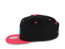 Load image into Gallery viewer, Los Angeles Lakers Mitchell & Ness NBA Snapback Cap Hat Black Crown Pink Visor Teal/Pink/Black Logo (Santa Ana)
