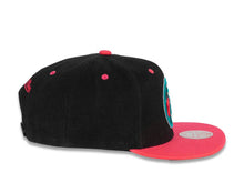 Load image into Gallery viewer, Philadelphia 76ers Mitchell & Ness NBA Snapback Cap Hat Black Crown Pink Visor Teal/Black/Pink Logo (Santa Ana)