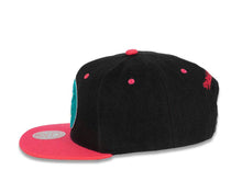 Load image into Gallery viewer, Philadelphia 76ers Mitchell & Ness NBA Snapback Cap Hat Black Crown Pink Visor Teal/Black/Pink Logo (Santa Ana)