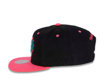Load image into Gallery viewer, Phoenix Suns Mitchell & Ness NBA Snapback Cap Hat Black Crown Pink Visor Teal/Pink/Black Logo (Santa Ana)