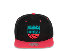 Load image into Gallery viewer, Sacramento Kings Mitchell & Ness NBA Snapback Cap Hat Black Crown Pink Visor Teal/Pink/Black Logo (Santa Ana)