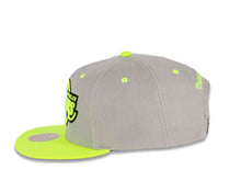 Load image into Gallery viewer, Los Angeles Lakers Mitchell & Ness NBA Snapback Cap Hat Gray Crown Green Visor Green/Black Logo (Volt)