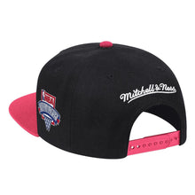 Load image into Gallery viewer, San Antonio Spurs Mitchell & Ness NBA Lotto Pick Snapback Cap Hat Black Crown Pink Visor Team Color Logo