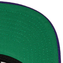 Load image into Gallery viewer, Phoenix Suns Mitchell & Ness NBA Team Script 2.0 Snapback Cap Hat Black Crown Purple Visor Team Color Script/Text Logo