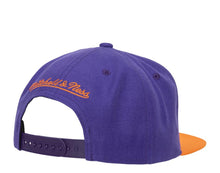 Load image into Gallery viewer, Phoenix Suns Mitchell & Ness NBA Snapback Cap Hat Purple Crown Orange Visor Team Color Logo