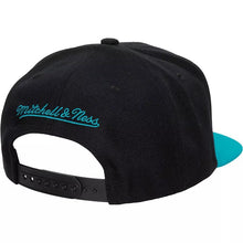 Load image into Gallery viewer, Charlotte Hornets Mitchell & Ness Team Script 2.0 Snapback Cap Hat Black Crown Teal Visor Team Color Script/Text Logo