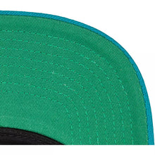Load image into Gallery viewer, Charlotte Hornets Mitchell & Ness Team Script 2.0 Snapback Cap Hat Black Crown Teal Visor Team Color Script/Text Logo