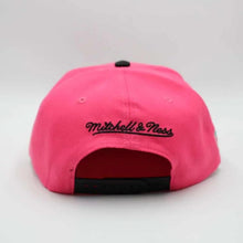 Load image into Gallery viewer, San Antonio Spurs Mitchell & Ness NBA Snapback Cap Hat Pink Crown Black Visor Team Color Logo Inside State Map (Team Insider)