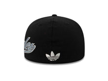 Load image into Gallery viewer, Los Angeles Adidas Flat Visor Flexfit All Star Cap Hat Black Crown/Visor Dark Gray/White Script Logo