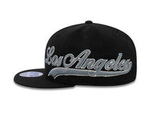Load image into Gallery viewer, Los Angeles Adidas Flat Visor Flexfit All Star Cap Hat Black Crown/Visor Dark Gray/White Script Logo