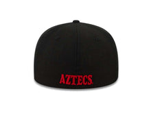 Load image into Gallery viewer, San Diego State Aztecs New Era College Fitted Cap Hat Black Crown/Visor Team Color Logo
