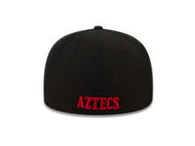 Load image into Gallery viewer, San Diego State Aztecs New Era College Fitted Cap Hat Black Crown/Visor Team Color Logo