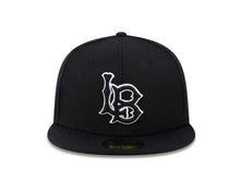 Load image into Gallery viewer, Long Beach 49ers New Era College Fitted Cap Hat Black Crown/Visor Black/White Logo