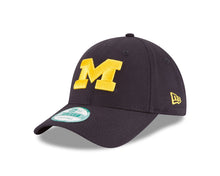 Load image into Gallery viewer, Michigan Wolverines New Era NCAA 9FORTY 940 Adjustable Cap Hat Navy Crown/Visor Team Color Logo