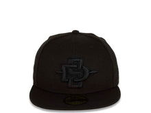 Load image into Gallery viewer, San Diego State Aztecs New Era College 59FIFTY 5950 Fitted Cap Hat Black Crown/Visor Black Logo (All Black/Black On Black)