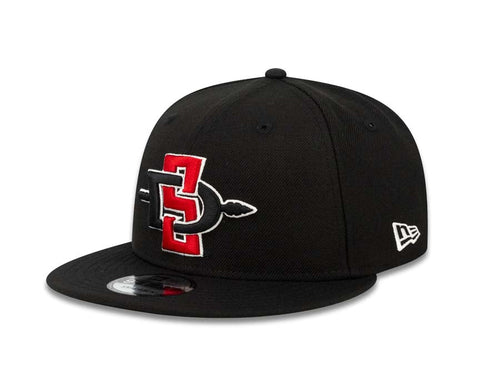 San Diego State Aztecs New Era College 9FIFTY 950 Snapback Cap Hat Black Crown/Visor Team Color Logo