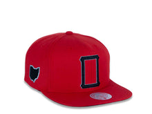 Load image into Gallery viewer, Ohio State Buckeyes Mitchell & Ness NCAA Snapback Cap Hat Red Crown/Visor Black/White Logo