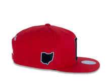 Load image into Gallery viewer, Ohio State Buckeyes Mitchell & Ness NCAA Snapback Cap Hat Red Crown/Visor Black/White Logo