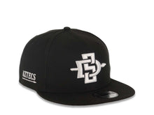 Load image into Gallery viewer, San Diego State Aztecs New Era NCAA 9FIFTY 950 Snapback Cap Hat Black Crown/Visor White Logo Aztecs Side Patch