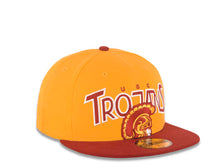 Load image into Gallery viewer, USC Trojans New Era NCAA 59FIFTY 5950 Fitted Cap Hat Yellow Crown Cardinal Visor Team Color Logo