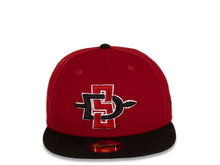Load image into Gallery viewer, San Diego State Aztecs New Era College 59FIFTY 5950 Fitted Cap Hat Red Crown Black Visor Team Color Logo