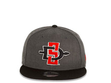 Load image into Gallery viewer, San Diego State Aztecs New Era College 9FIFTY 950 Snapback Cap Hat Heather Dark Gray Crown Black Visor Team Color Logo