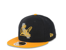 Load image into Gallery viewer, Cal Golden Bears New Era NCAA 59FIFTY 5950 Fitted Cap Hat Navy Blue Crown Yellow Visor Team Color Logo with California State Map (Logo State)