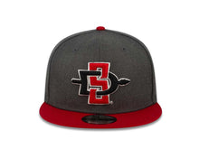 Load image into Gallery viewer, San Diego State Aztecs New Era College 9FIFTY 950 Snapback Cap Hat Heather Dark Gray Crown Red Visor Team Color Logo