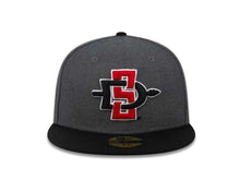 Load image into Gallery viewer, San Diego State Aztecs New Era College 59FIFTY 5950 Fitted Cap Hat Dark Gray Crown Black Visor Team Color Logo