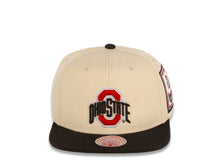 Load image into Gallery viewer, Ohio State Buckeyes Mitchell & Ness NCAA Snapback Cap Hat Off White Crown Black Visor Team Color Logo With Side Patch