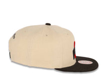 Load image into Gallery viewer, Ohio State Buckeyes Mitchell & Ness NCAA Snapback Cap Hat Off White Crown Black Visor Team Color Logo With Side Patch