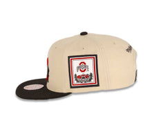 Load image into Gallery viewer, Ohio State Buckeyes Mitchell & Ness NCAA Snapback Cap Hat Off White Crown Black Visor Team Color Logo With Side Patch