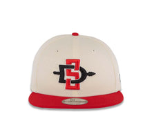 Load image into Gallery viewer, San Diego State Aztecs New Era NCAA 9FIFTY 950 Snapback Cap Hat Cream Crown Red Visor Red/Black/White Team Color Logo 40th Anniversary Side Patch