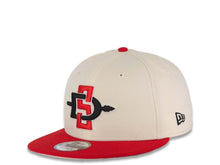 Load image into Gallery viewer, San Diego State Aztecs New Era NCAA 9FIFTY 950 Snapback Cap Hat Cream Crown Red Visor Red/Black/White Team Color Logo 40th Anniversary Side Patch